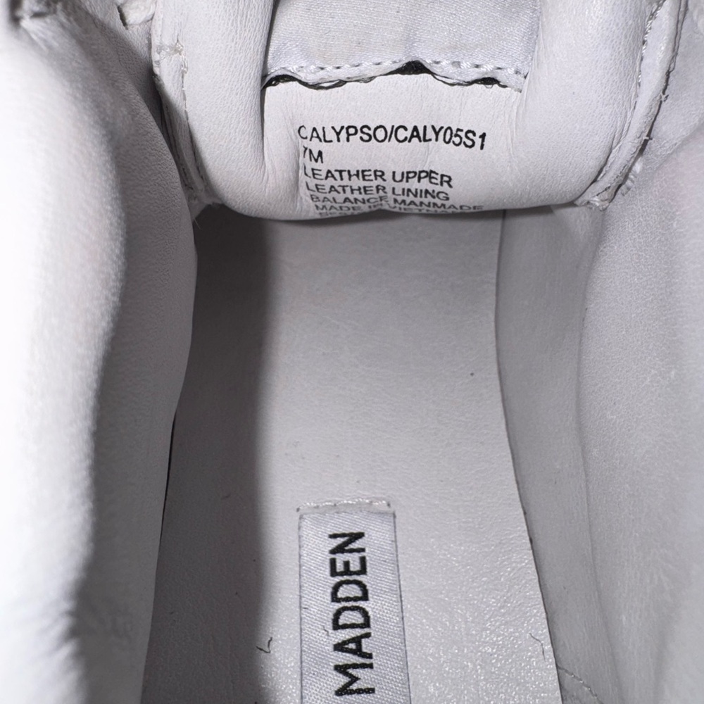 Steve Madden White and Burgundy High-Top Sneakers - Picture 9 of 9